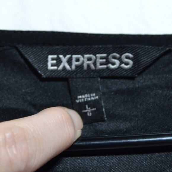 Express Black Sheer Long Sleeve V Neck Dress Size Large - Picture 3 of 11